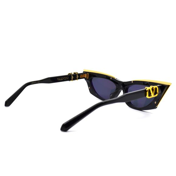 NEW VALENTINO GOLDCUT VLS-113A-55 BLACK GREY LENS SUNGLASSES AUTHENTIC - Picture 6 of 15